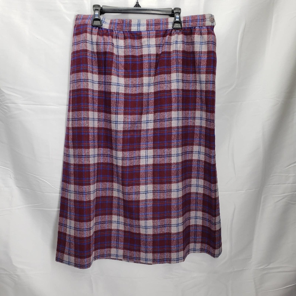 Pendleton vintage plaid wool midi aline skirt 14